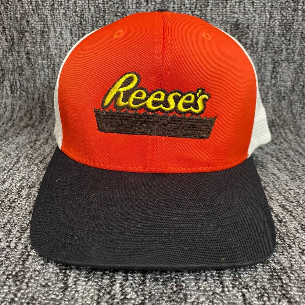 Reese's Peanut Butter Cup Trucker Hat Cap America Yupoong 110 Snapback Orange‎